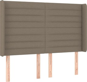 vidaXL Κρεβάτι Boxspring με Στρώμα &amp; LED Taupe 140x200 εκ. Υφασμάτινο