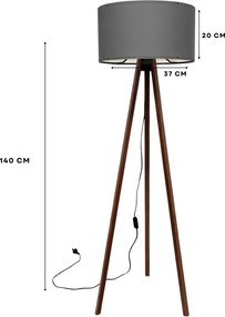 Φωτιστικό Δαπέδου Γκρι / Καφέ AEDO 38x38x140