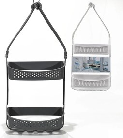 Ραφιέρα Ντουζιέρας 2 Ράφια Πλαστικό 11x32x69cm Σε 2 Χρώματα