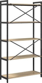vidaXL Ράφι Βιβλίων Δρύς Sonoma 80 x 30 x 155 εκ Επεξεργασμένο ξύλο