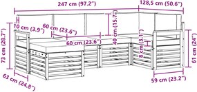 vidaXL Σειρά Καναπέ Εξωτερικού 6 τμχ. Λευκό και Μπεζ Πολυεστέρας