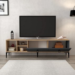Έπιπλο Τηλεόρασης Sapphire Δρυς / Ανθρακί DEFLO 180x35x18