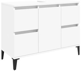 vidaXL Ντουλάπι Νιπτήρα Λευκό 80 x 33 x 60 εκ. Επεξεργασμένο Ξύλο