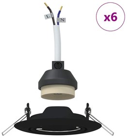 vidaXL Spotlights με προβολείς 6 pcs Μαύρο 9 x 9 εκ. Μέταλλο