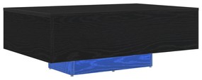 vidaXL Τραπεζάκι Σαλονιού με LED Φώτα Μαύρη Δρυς 85x55x31 εκ.