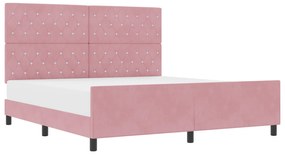 vidaXL Κρεβάτι Ροζ 180x200 εκ Βελούδο