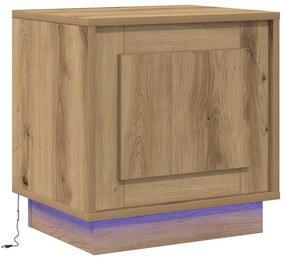 vidaXL Κομοδίνα  με φωτισμό LED 2 τεμ Καρυδιά 44x34.5x45 εκ