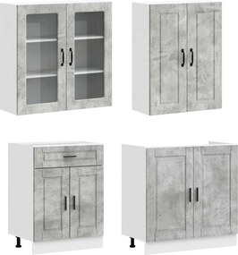 vidaXL Μονάδα κουζίνας PORTO 8 pcs Γκρι Σκυροδέματος