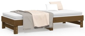 vidaXL Καναπές Κρεβάτι Συρόμενος Μελί 2x(100x200) εκ. από Μασίφ Πεύκο