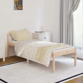 Κρεβάτι Ηλικιωμένων 75x190 εκ Μασίφ Ξύλο Πεύκου Small Single - Καφέ