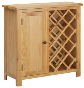 vidaXL Κάβα Κρασιών για 11 Φιάλες 80x32x80 εκ. από Μασίφ Ξύλο Δρυός