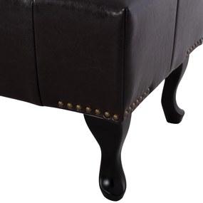 Ταμπουρέ Υποπόδιο ΕΜΜΑ τύπου CHESTERFIELD PU Σκούρο καφέ 80x44x39Y εκ. 80x44x39 εκ.