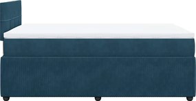 vidaXL Κρεβάτι Boxspring με Στρώμα Μπλε 120x200 εκ. Βελούδινο