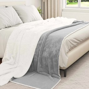 vidaXL Κουβέρτα Γκρι 220 x 240 cm Μαλλί