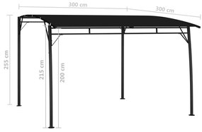 vidaXL Τεντοπέργκολα Κήπου Ανθρακί 3 x 3 x 2,55 μ.