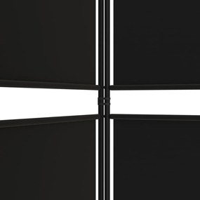 Διαχωριστικό Δωματίου με 6 Πάνελ Μαύρο 300x180 εκ. από Ύφασμα - Μαύρο