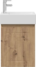 vidaXL Μονάδα μπάνιου με βρύση Artisan Δρυς 45,5 x 25,5 x 84 εκ