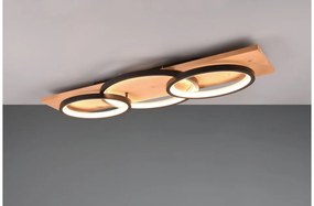 Πλαφονιέρα Φωτιστικό Οροφής LED 30W Switch Dimmer Φυσικό Ξύλο 97cm Barca Trio Lighting-641110332-Μαύρο 641110332