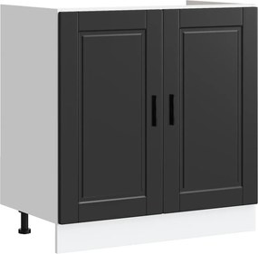 vidaXL Ντουλάπι βάσης νεροχύτη Porto Μαύρο 80x46x81,5 cm