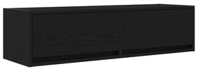 vidaXL Κάτι για τηλεόραση Μαύρη Δρυς 100x31x25,5 εκ. Επεξεργασμένο ξύλο