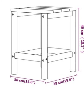 vidaXL Τραπέζι Κήπου Adirondack Λευκό 38 x 38 x 46 εκ. από HDPE