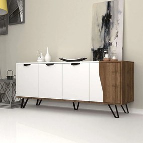 Μπουφές Jasmine 0123239 160x45x78cm White-Walnut Melamine, Metal