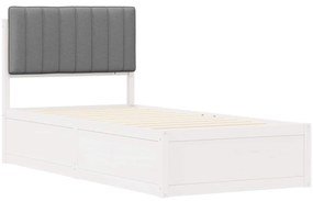 vidaXL Σκελετός Κρεβατιού με Επενδεδυμένο Κεφαλάρι Ανοιχτό γκρι