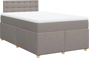 vidaXL Κρεβάτι Boxspring με Στρώμα Taupe 120x200 εκ. Υφασμάτινο
