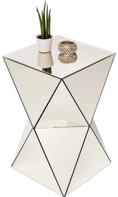 Βοηθητικό Τραπεζάκι Καθρέφτης Luxury Triangle Champagne 32x32x53.5εκ - Χρυσό