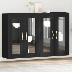vidaXL Τοίχου ντουλάπες 2 τεμάχια Μαύρη Δρυς 69,5x34x90 εκ. Κατασκευασμένο ξύλο