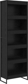 vidaXL Βιβλιοθήκη 60 x 30 x 189,5 εκ Επεξεργασμένο Ξύλο Μαύρη Οξυά