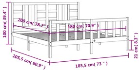 ΠΛΑΙΣΙΟ ΚΡΕΒΑΤΙΟΥ ΜΕ ΚΕΦΑΛΑΡΙ ΛΕΥΚΟ 180X200 ΕΚ. ΜΑΣΙΦ ΞΥΛΟ 3191987