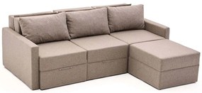 Καναπές - Κρεβάτι Γωνιακός Saros 825BLC5273 230x180x72cm Brown