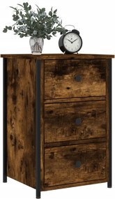 vidaXL Κομοδίνα 2 τεμ. Καπνιστή Δρυς 40 x 36 x 60 εκ. Επεξεργ. Ξύλο