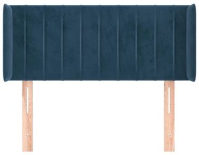 Κεφαλάρι με Πτερύγια Σκούρο Μπλε 103x16x78/88 εκ. Βελούδινο - Μπλε