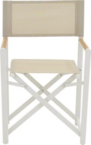 Πολυθρόνα σκηνοθέτη Mabu pakoworld λευκό αλουμίνιο 56x48x86εκ