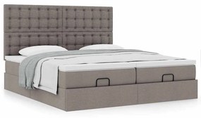 VidaXL Οθωμανικό κρεβάτι με στρώματα Taupe 200x200cm ύφασμα