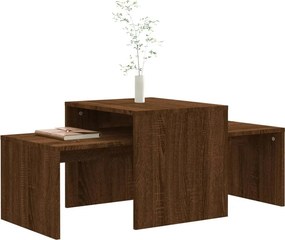 vidaXL Τραπεζάκια Σαλονιού Σετ Καφέ Δρυς 100x48x40 εκ. Επεξεργ. Ξύλο