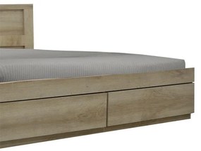 Κρεβάτι ημίδιπλο Nalos με συρτάρι castillo-oak 140x200εκ 145x205x80 εκ.
