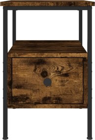 vidaXL Κομοδίνα 2 τεμ. Καπνιστή Δρυς 34 x 36 x 50 εκ. Επεξεργ. Ξύλο