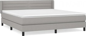 vidaXL Κρεβάτι Boxspring με Στρώμα Αν. Πράσινο 160x200εκ Υφασμάτινο