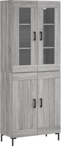 vidaXL Ντουλάπι Γκρι Sonoma 69,5 x 34 x 180 εκ. Επεξεργασμένο Ξύλο