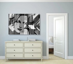 Εικόνα πορτρέτο μιας γυναίκας σε μαύρο & άσπρο - 120x80