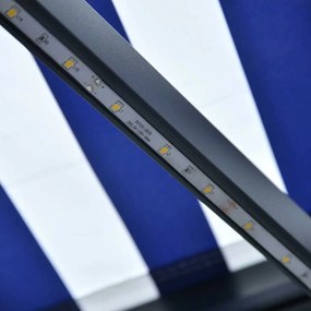 vidaXL Χειροκίνητη τέντα με ηλιακό LED 3,5 x 2,5 m