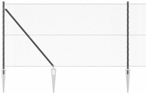vidaXL Εξαγωνικός Φράκτης Γκρι 1.4x50 μ Χάλυβας