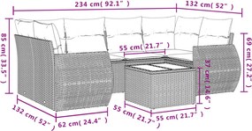 vidaXL Σαλόνι Κήπου Σετ 7 τεμ. Μπεζ Συνθετικό Ρατάν με Μαξιλάρια