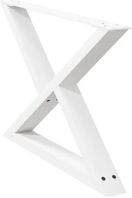 vidaXL Πόδια Τραπεζιού Σαλονιού 2 τεμ. Λευκά 70x(42-43,3) εκ. Ατσάλι