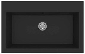 vidaXL Σιντρινο κουζίνας Μαύρο 79 x 50 x 31 εκ. Γρανίτης
