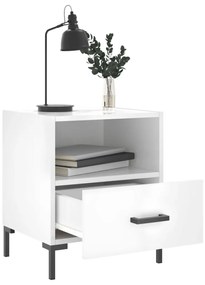 vidaXL Κομοδίνα 2 τεμ. Γυαλ. Λευκό 40x35x47,5 εκ. Επεξεργασμένο Ξύλο