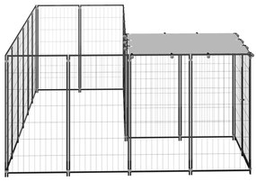 vidaXL Σπιτάκι Σκύλου Μαύρο 4,84 μ² Ατσάλινο